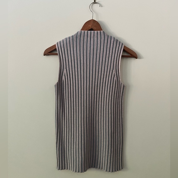 COS Sleeveless Mock Neck Wide Rib Sweater - Picture 3 of 8